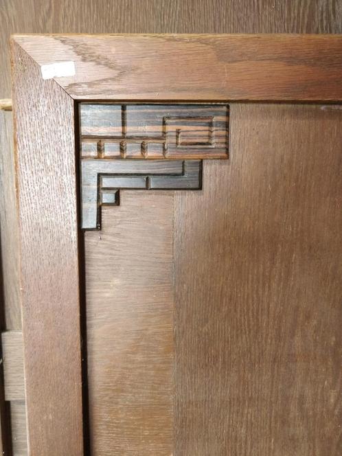 Antiek ledikant met lattenbodem en mooie houtdetails., Huis en Inrichting, Slaapkamer | Bedden, Gebruikt, Tweepersoons, 180 cm