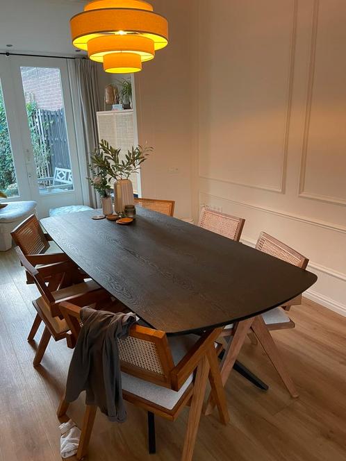 Eettafel Zwart Suzanne Leen Bakker Deens Ovaal, Huis en Inrichting, Tafels | Eettafels, Zo goed als nieuw, 50 tot 100 cm, 200 cm of meer