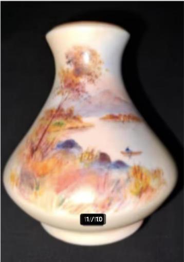 Antique Locke & co Porcelain vase Scotland Walter Stinton 45 beschikbaar voor biedingen