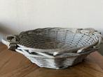 Grijze rieten mand, Gebruikt, Mand, Rond, Ophalen of Verzenden