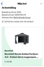 Blumfeldt Mondo Dubbel Paviljoen 3x3, Tuin en Terras, Ophalen, Opvouwbaar, Minder dan 4 meter, Zo goed als nieuw