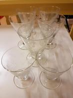Gegraveerde glazen 3 bollen 7 stuks 5 11 x 9 en 2 8,5 x 7, Ophalen of Verzenden