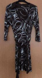 Mooie bruin/ witte jurk maat 36/38 met kraagje en 3/4 mouwen, Bruin, Ophalen of Verzenden, Zo goed als nieuw, Maat 36 (S)