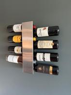 Wandwijnrek zwart/ rvs voor 8 flessen, Ophalen of Verzenden, Zo goed als nieuw, Metaal, 75 cm of meer