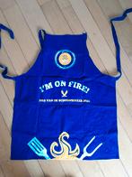 keukenschort schort  blauw I'm on fire, Huis en Inrichting, Keuken | Textiel, Ophalen of Verzenden, Nieuw, Blauw, Schort