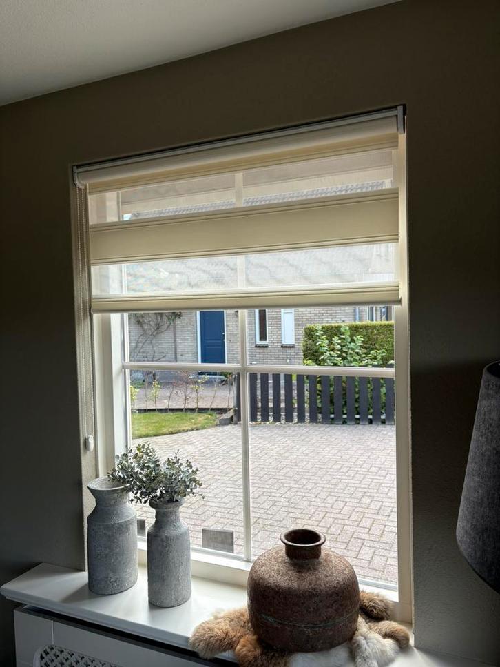 5x witte duo rolgordijnen, Huis en Inrichting, Stoffering | Gordijnen en Lamellen, Gebruikt, 150 tot 200 cm, 100 tot 150 cm, Wit