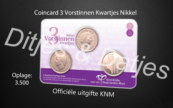 3 Vorstinnen in coincard KNM, Postzegels en Munten, Munten | Nederland, Euro's, Koningin Beatrix, Ophalen of Verzenden