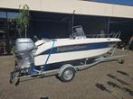 Topcraft 460 Revolution + Honda 50 pk trim 4-takt + trailer, Watersport en Boten, Vis- en Consoleboten, Ophalen, Gebruikt, 3 tot 6 meter