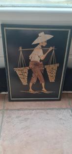 Schilderijtje Indonesië., Ophalen of Verzenden, Zo goed als nieuw, Schilderij, Minder dan 50 cm