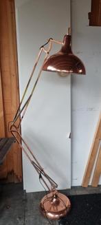 Prachtige staande design lamp in koper kleur, Ophalen, Zo goed als nieuw, 150 tot 200 cm