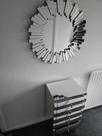 Luxe spiegel en ladekast – spiegelmeubel set, Ophalen of Verzenden, Zo goed als nieuw, Binnendeur, 200 tot 215 cm