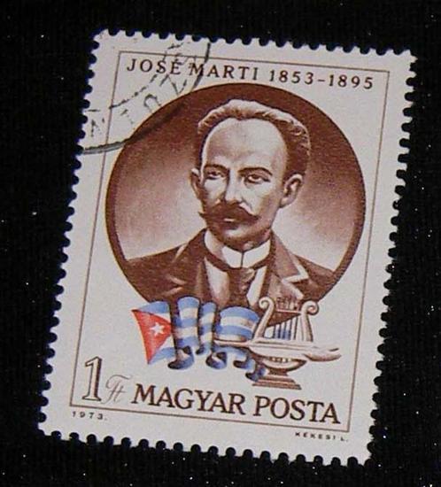 Magyar Posta / Hongarije 1973 José Marti 1853 - 1895, Postzegels en Munten, Postzegels | Europa | Hongarije, Gestempeld, Ophalen of Verzenden
