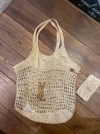 Saint Laurent Raffia Shopper met Portemonnee, Ophalen of Verzenden, Gebruikt, Beige, Shopper