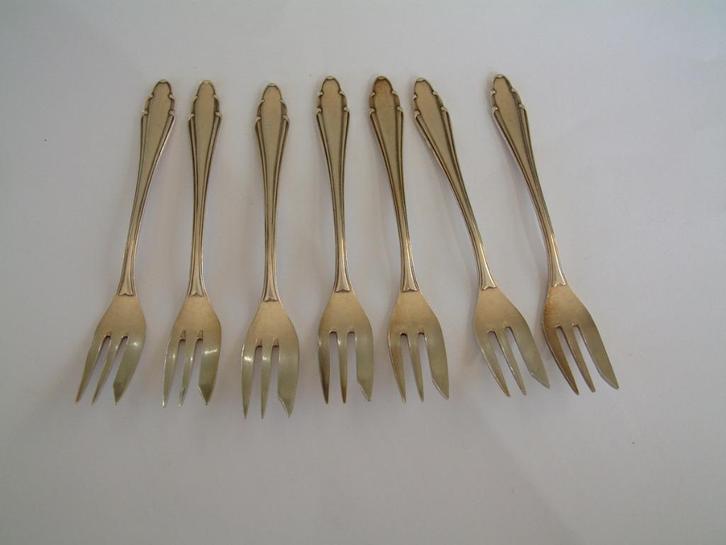 7 taartvorkjes Gowe silber, Antiek en Kunst, Antiek | Bestek, Ophalen of Verzenden