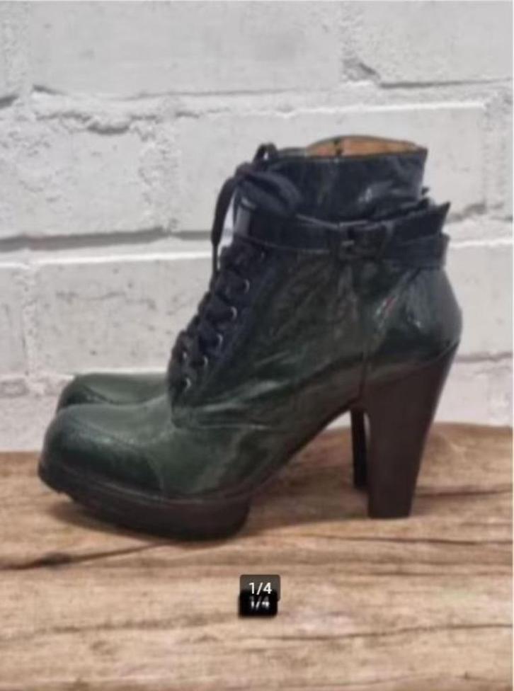 Muxart Barcelona - Mooie leren laarsjes maat 39 - Nieuw €200, Kleding | Dames, Schoenen, Nieuw, Lage of Enkellaarzen, Groen, Ophalen of Verzenden