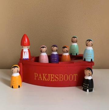 Houten Sinterklaas & Pieten Pakjesboot - Peg Dolls beschikbaar voor biedingen
