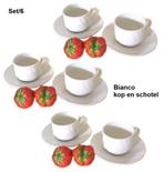 Kop en schotel Bianco set/6 Cappuccino, Verzenden, Nieuw, Overige stijlen, Kop(pen) en/of Schotel(s)
