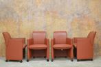 ZGANieuw! 4 rode leren Leolux Quantissimo verrijdb stoelen!, Huis en Inrichting, Leolux, Leolux, Design, Ophalen of Verzenden