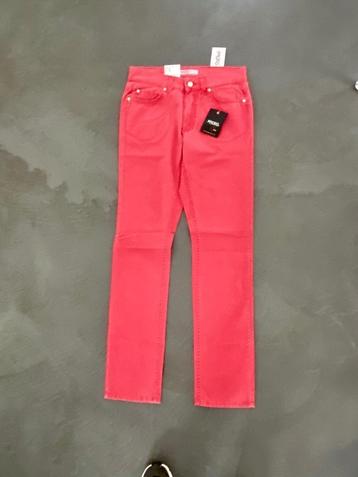 H191 Nieuw: Angels Cici maat 36/38=S/M jeans L32 broek rood beschikbaar voor biedingen