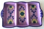 Flora Holland 3 vaks schaal snackschaal Lila Paars vintage, Antiek en Kunst, Ophalen