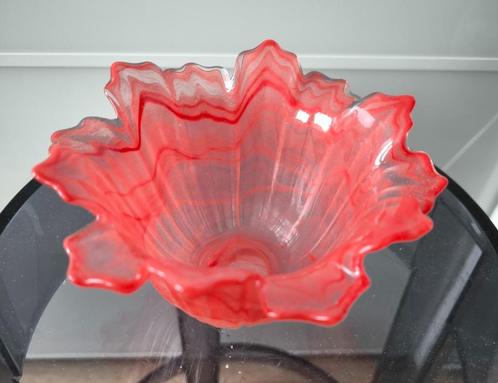 Rode Glazen Kandelaar / Vaas Arte Murano Italy, Huis en Inrichting, Woonaccessoires | Kandelaars en Kaarsen, Zo goed als nieuw