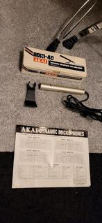 Akai ADM-40 dynamic microfoon + toebehoren / jaren 70, Muziek en Instrumenten, Microfoons, Ophalen of Verzenden, Zo goed als nieuw