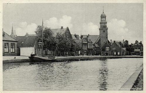 Lemmer, Het Dok - boot kerk - 1939 gelopen, Verzamelen, Ansichtkaarten | Nederland, Gelopen, Friesland, 1920 tot 1940, Verzenden