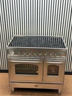 Luxe RVS Boretti Fornuis keramisch met 2 ovens 90 cm, Ophalen of Verzenden, Zo goed als nieuw, Energieklasse A of zuiniger, 90 tot 95 cm