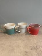 3 grote thee / cappuccino mokken xenos, Huis en Inrichting, Ophalen, Zo goed als nieuw, Overige stijlen, Kop(pen) en/of Schotel(s)