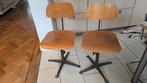 2 Vintage Cirkel Ahrend bureaustoelen, Huis en Inrichting, Stoelen, Ophalen, Gebruikt, Twee, Bruin
