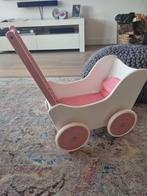 Witte poppenwagen met roze dekentje, Kinderen en Baby's, Ophalen of Verzenden, Gebruikt, Babypop
