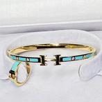 Gouden set slavenarmband + ring - hermes model - 14 karaat, Sieraden, Tassen en Uiterlijk, Armbanden, Ophalen of Verzenden, Zo goed als nieuw