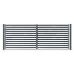 Moderne inrijpoort 'Lara' compleet en in 2 kleuren, Tuin en Terras, Tuinhekken en Hekwerk, Met poort, Nieuw, IJzer, Spijlenhekwerk