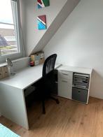 Inklapbaar bureau met vakken en in hoogte verstelbare stoel, Huis en Inrichting, Ophalen, In hoogte verstelbaar, Gebruikt, Bureau