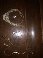Kettingen set: gold plated, zilver, jade, Gebruikt, Ophalen of Verzenden, Met edelsteen, Goud