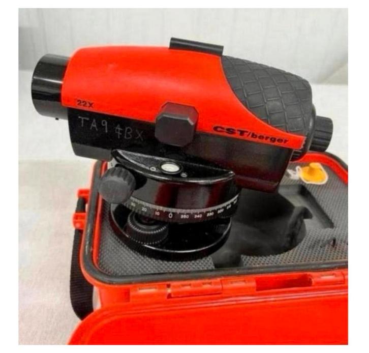 CST-Berger Automatic auto Level 22x PAL Roterende laser set, Doe-het-zelf en Verbouw, Meetapparatuur, Zo goed als nieuw, Afstand