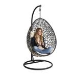 Prachtige, zwarte hangstoel / eggchair / eistoel, Ophalen of Verzenden, Zo goed als nieuw