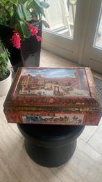 Brocante koek blik trommel oud Schmidt 42x30x15 groot, Ophalen of Verzenden