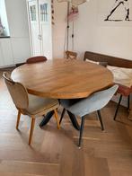 Ronde eettafel, Huis en Inrichting, Tafels | Eettafels, Ophalen, Rond, Zo goed als nieuw, Vijf personen of meer