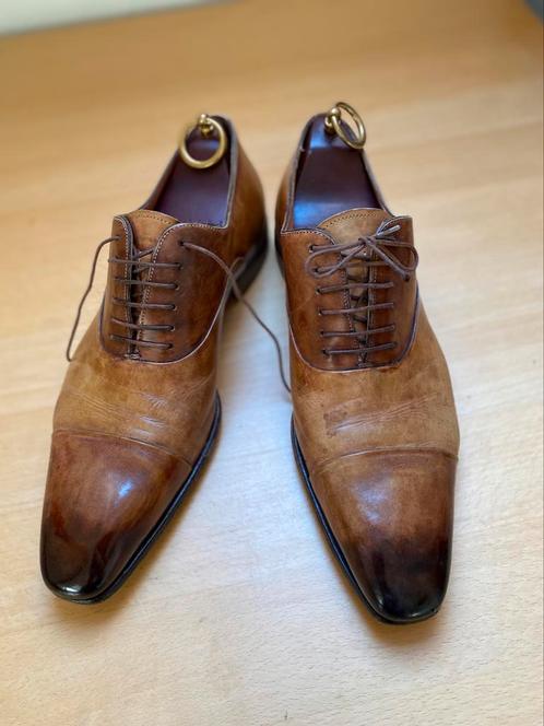 Santoni Italiaanse cognac  schoenen kalfsleer 43 9, Kleding | Heren, Schoenen, Zo goed als nieuw, Loafers, Bruin, Verzenden