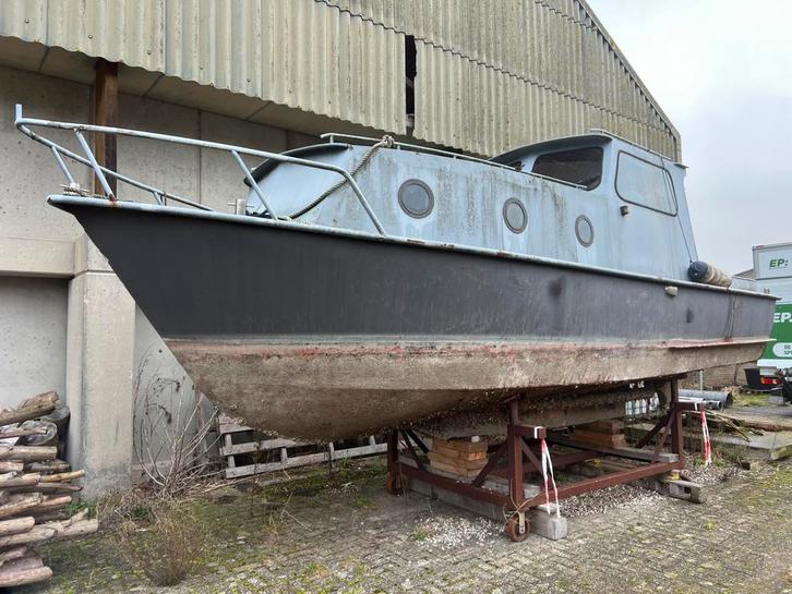 Stalel motorboot circa 9m lang kajuitboot woonboot, Watersport en Boten, Motorboten en Motorjachten, Gebruikt, Staal, 9 tot 12 meter