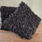 2 Grote woonkussens leer, Ophalen of Verzenden, Nieuw, Bruin, Vierkant