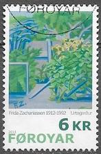 FÄRÖER 6 Kr. zegel Kunst- Schilderij Frida Zachariassen 2011, Verzenden, Denemarken, Gestempeld
