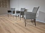 3x Bert Plantagie Eetkamerstoelen - Grijs - Taupe - Design, Huis en Inrichting, Stoelen, Voltastraat 21, Barneveld, Drie, Ophalen of Verzenden