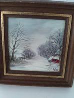 Schilderijtje Winterlandschap, Ophalen of Verzenden