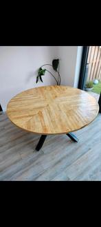 Ronde visgraat tafel, Huis en Inrichting, 100 tot 150 cm, 150 tot 200 cm, Rond, Ophalen of Verzenden