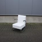 Tweedehands Gispen 405 | Wit Leer | Dutch Originals, Huis en Inrichting, Fauteuils, Ophalen, Gebruikt, 75 tot 100 cm, Metaal
