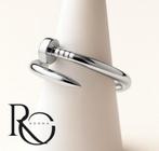 Zilveren Nail ring Spijker ring, Ophalen of Verzenden, Zo goed als nieuw, 20 of groter, Zilver
