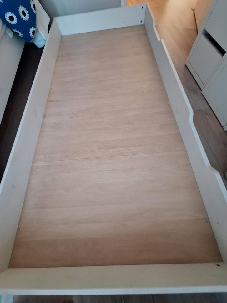 Bed lade Woood, Huis en Inrichting, Slaapkamer | Bedden, Gebruikt, Eenpersoons, 90 cm, Hout, Wit, Ophalen