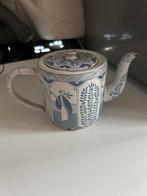 Antieke Emaille Theepot lange lijs chinees japans Regout, Ophalen of Verzenden